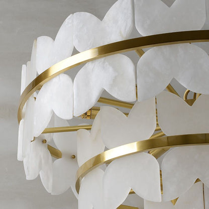 Alabaster Multi-Layer Butterfly Round Chandelier - Zelno