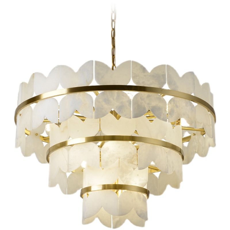 Alabaster Multi-Layer Butterfly Round Chandelier - Zelno