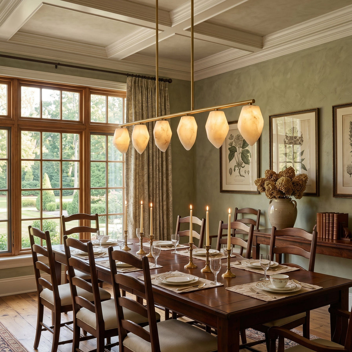 Alabaster Ore Linear Chandelier - Zelno