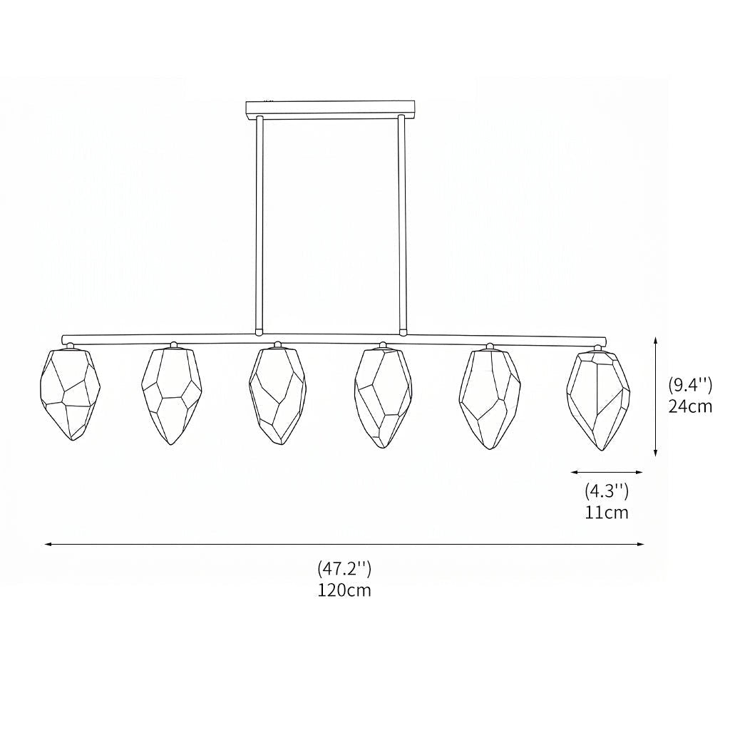 Alabaster Ore Linear Chandelier - Zelno