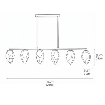 Alabaster Ore Linear Chandelier - Zelno