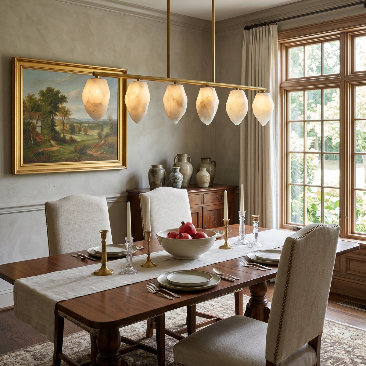 Alabaster Ore Linear Chandelier - Zelno