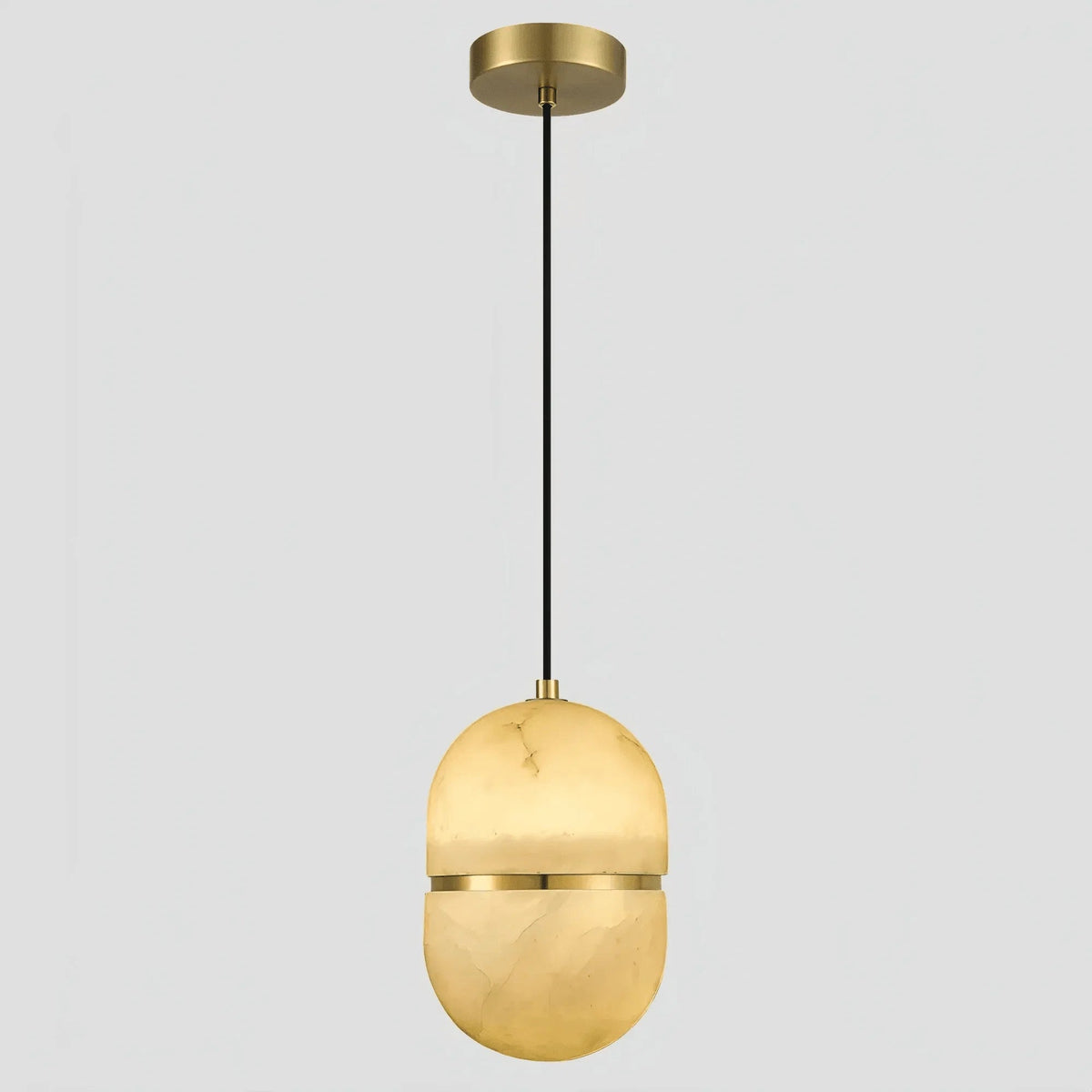 Alabaster Oval Pendant 5.9" D 7.1" D - Zelno Lighting