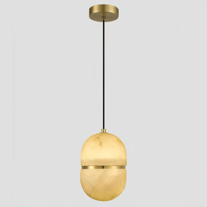 Alabaster Oval Pendant 5.9" D 7.1" D - Zelno Lighting