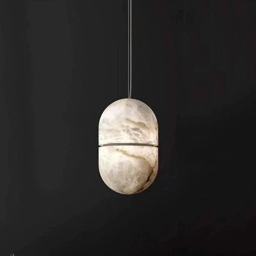 Alabaster Oval Pendant 5.9" D 7.1" D - Zelno Lighting