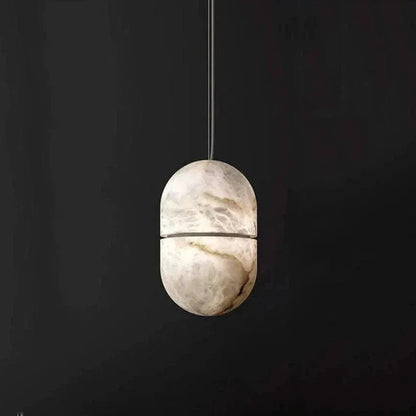 Alabaster Oval Pendant 5.9" D 7.1" D - Zelno Lighting