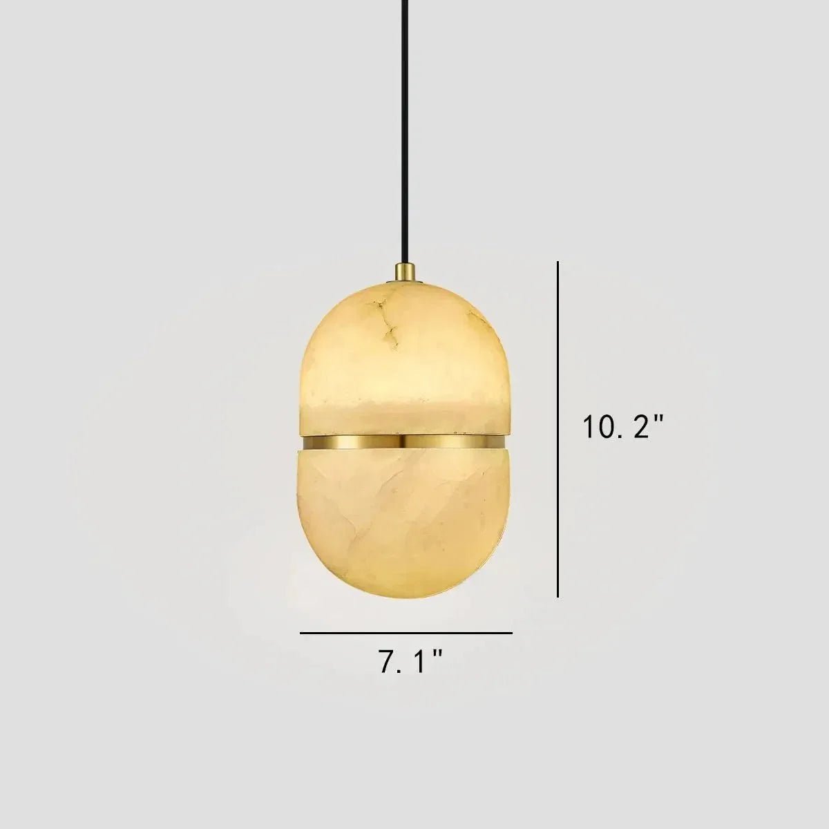 Alabaster Oval Pendant 5.9" D 7.1" D - Zelno Lighting