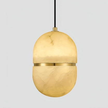 Alabaster Oval Pendant 5.9" D 7.1" D - Zelno Lighting