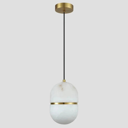 Alabaster Oval Pendant 5.9" D 7.1" D - Zelno Lighting