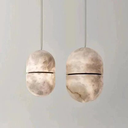 Alabaster Oval Pendant 5.9" D 7.1" D - Zelno Lighting