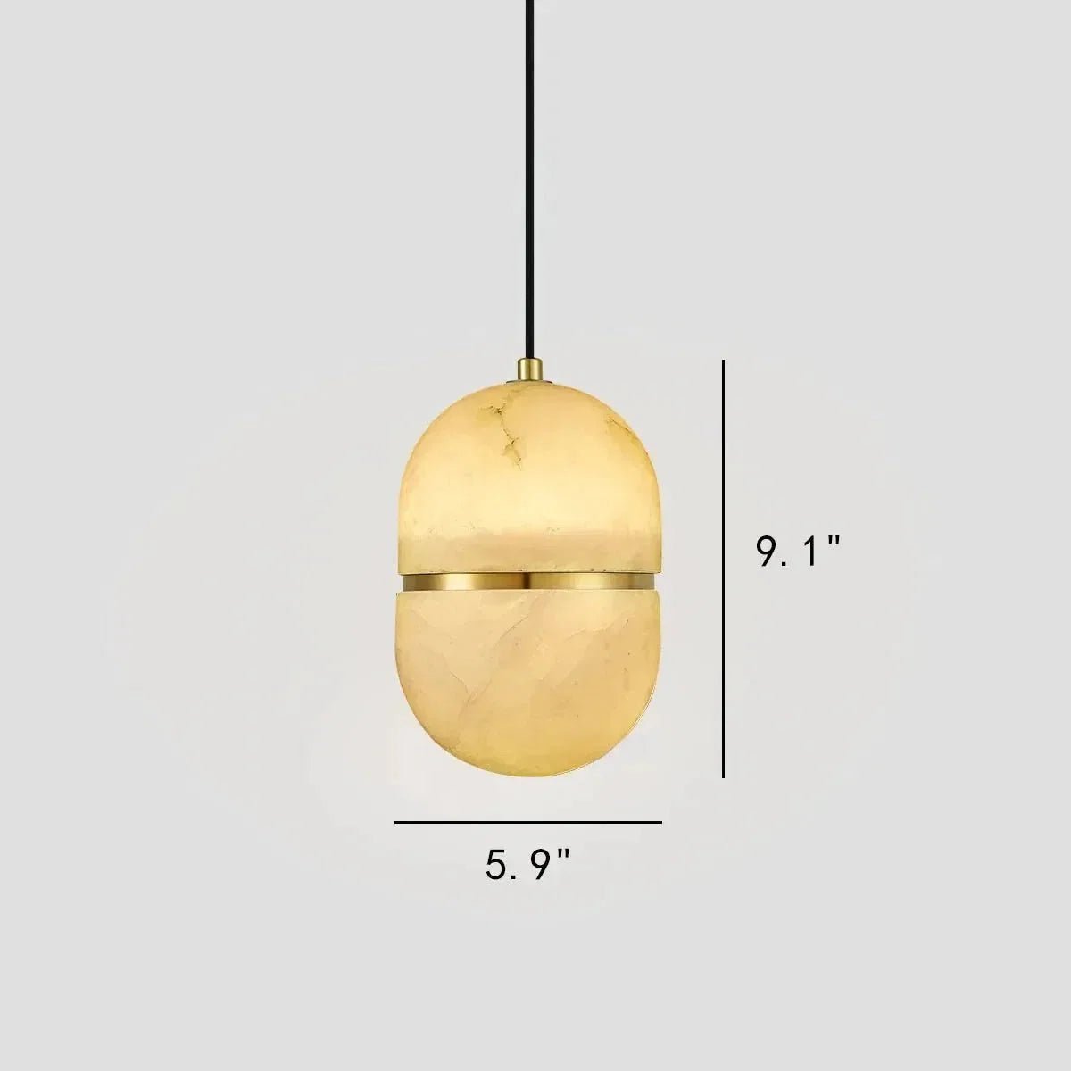 Alabaster Oval Pendant 5.9" D 7.1" D - Zelno Lighting