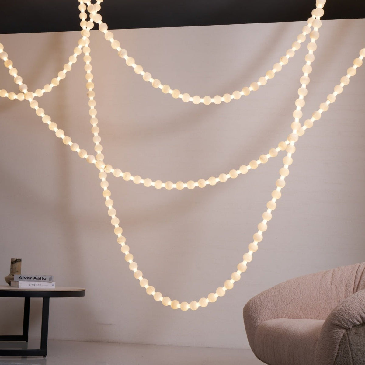 Alabaster Pearl Necklace Chandelier - Zelno Lighting