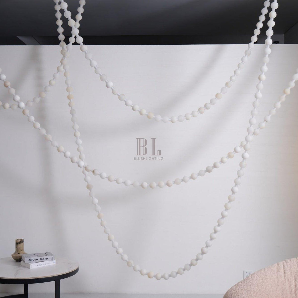 Alabaster Pearl Necklace Chandelier - Zelno Lighting