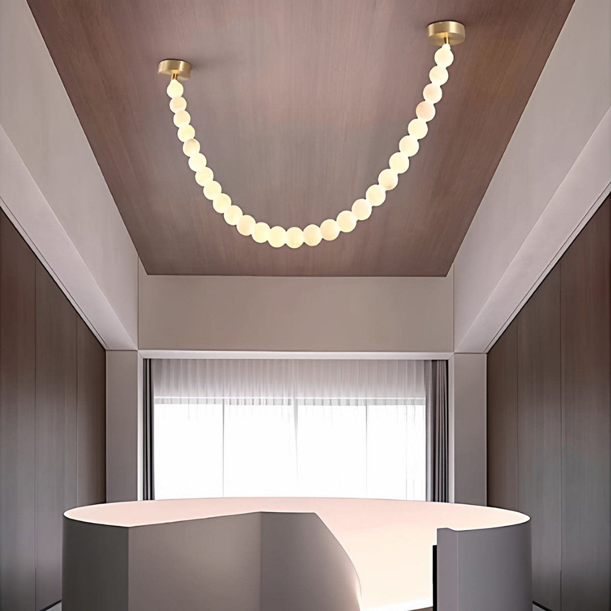 Alabaster Pearl Necklace Chandelier - Zelno Lighting
