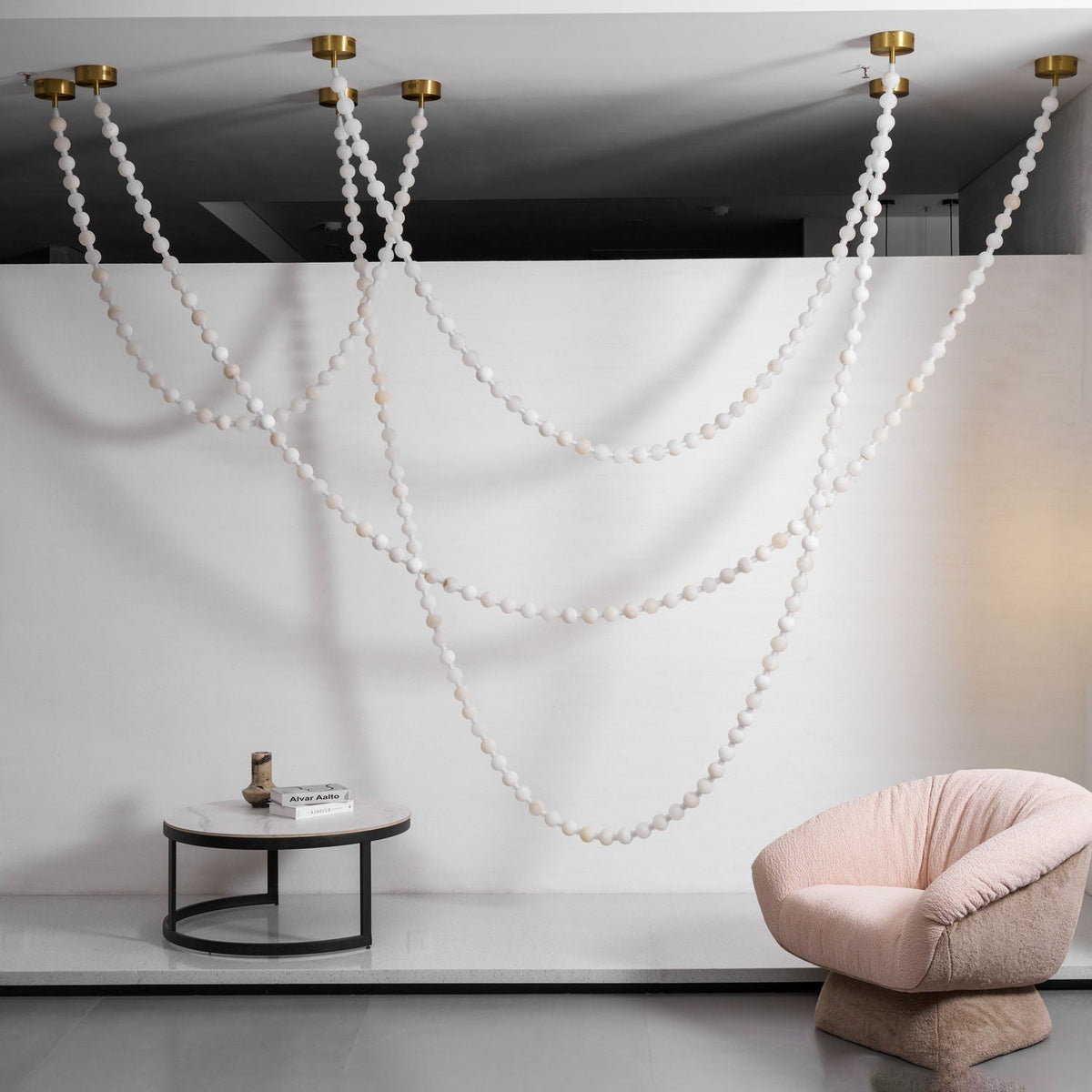 Alabaster Pearl Necklace Chandelier - Zelno Lighting