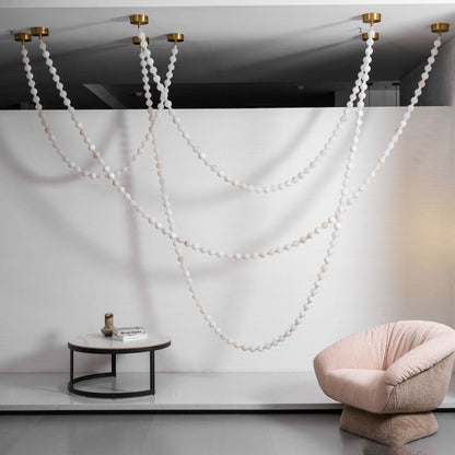 Alabaster Pearl Necklace Chandelier - Zelno Lighting