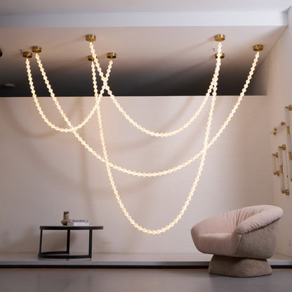 Alabaster Pearl Necklace Chandelier - Zelno Lighting