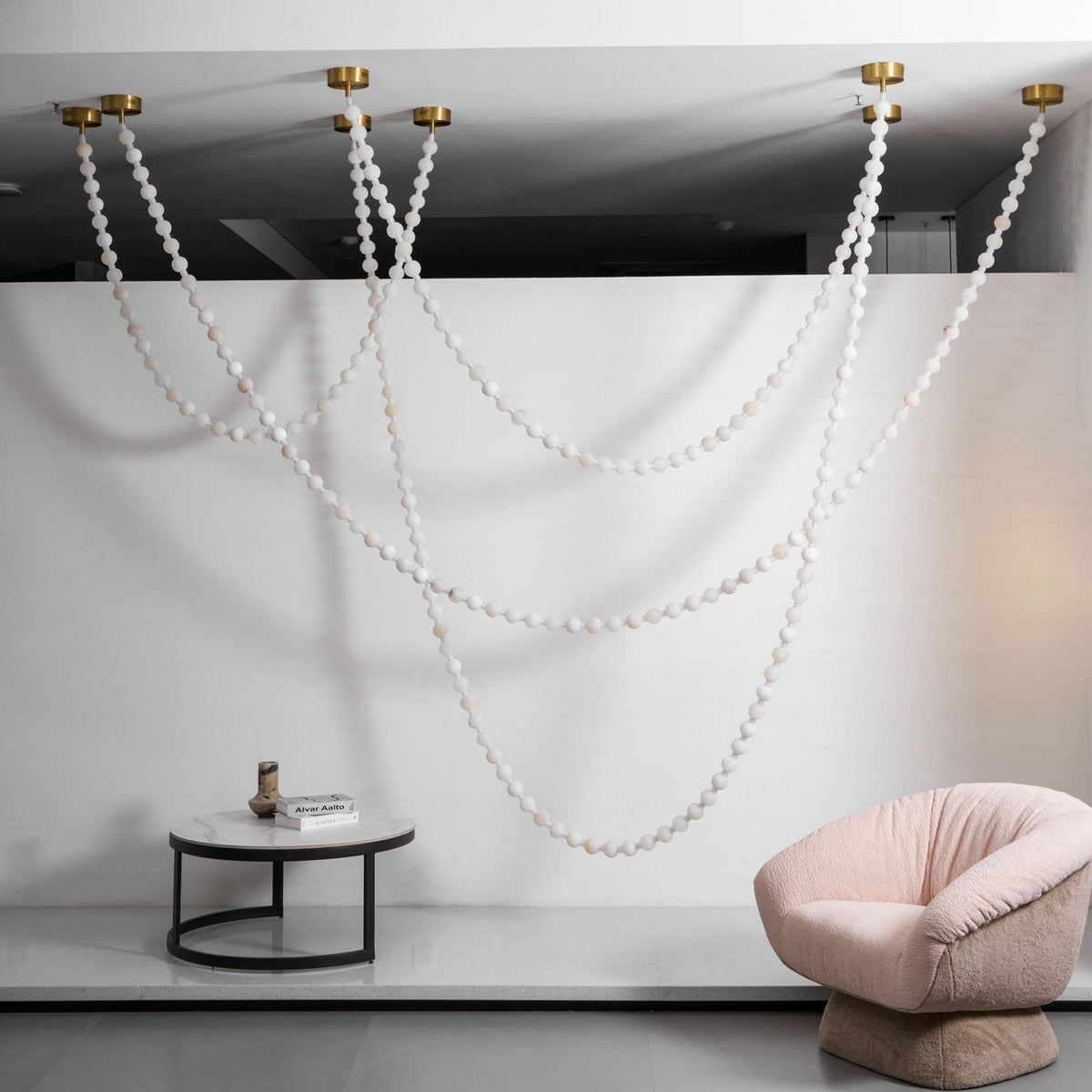 Alabaster Pearl Necklace Chandelier - Zelno Lighting