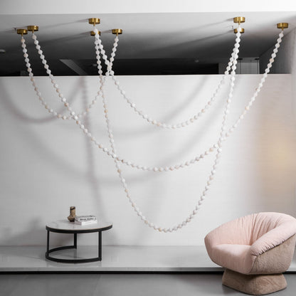 Alabaster Pearl Necklace Chandelier - Zelno Lighting