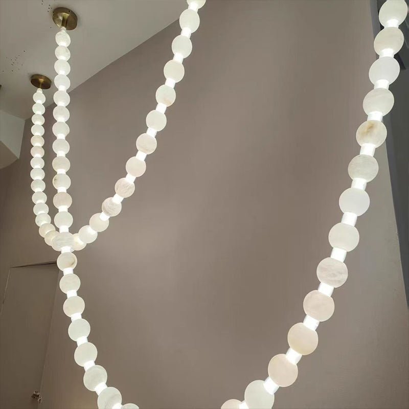 Alabaster Pearl Necklace Chandelier - Zelno Lighting