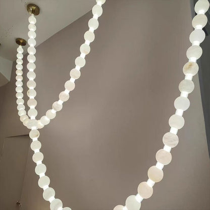 Alabaster Pearl Necklace Chandelier - Zelno Lighting