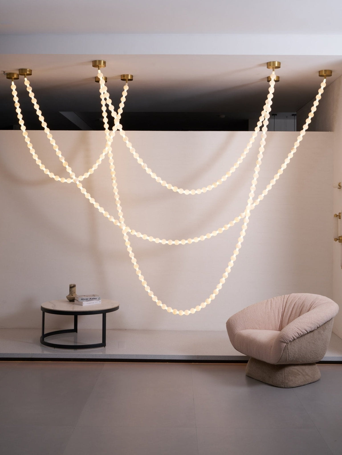 Alabaster Pearl Necklace Chandelier - Zelno Lighting