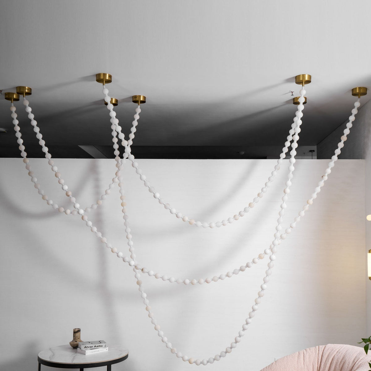 Alabaster Pearl Necklace Chandelier - Zelno Lighting
