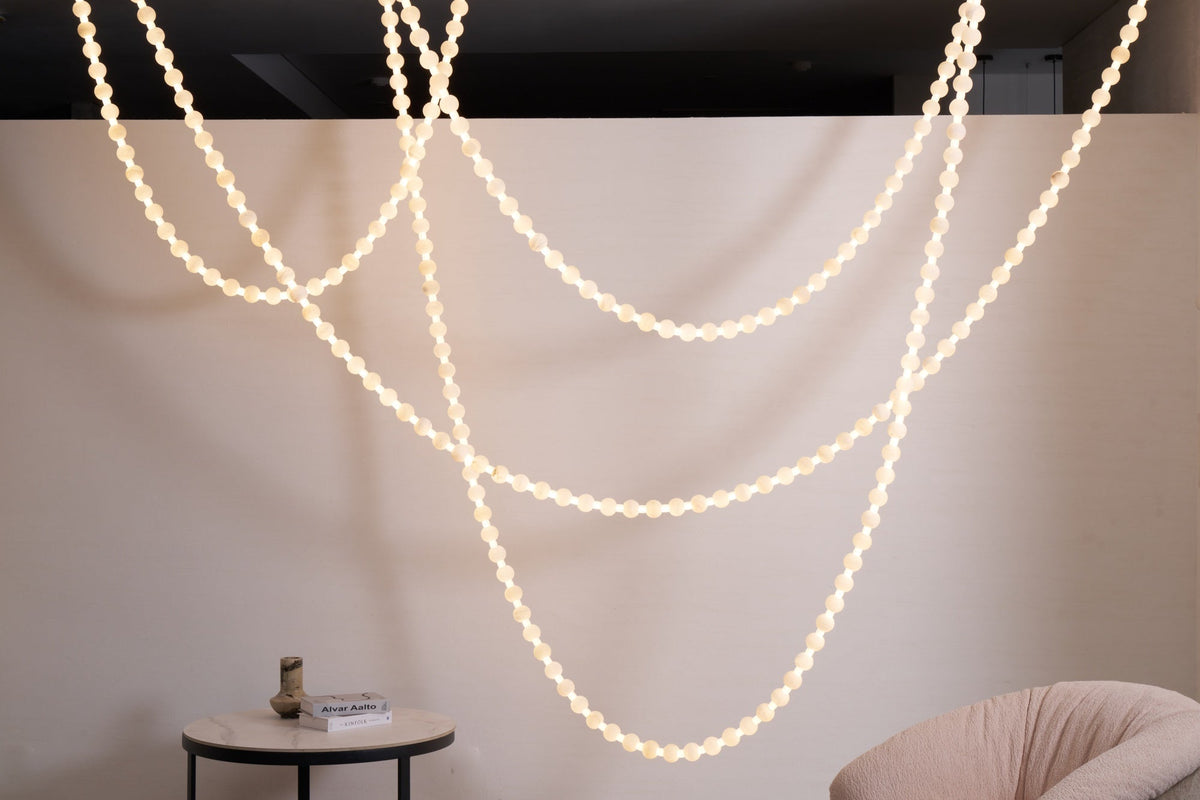Alabaster Pearl Necklace Chandelier - Zelno Lighting