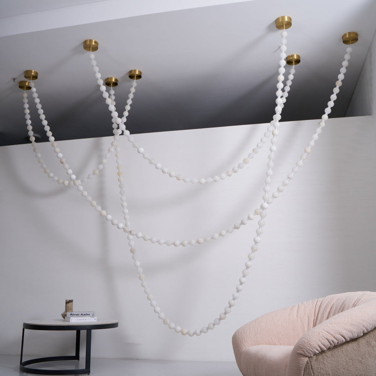 Alabaster Pearl Necklace Chandelier - Zelno Lighting