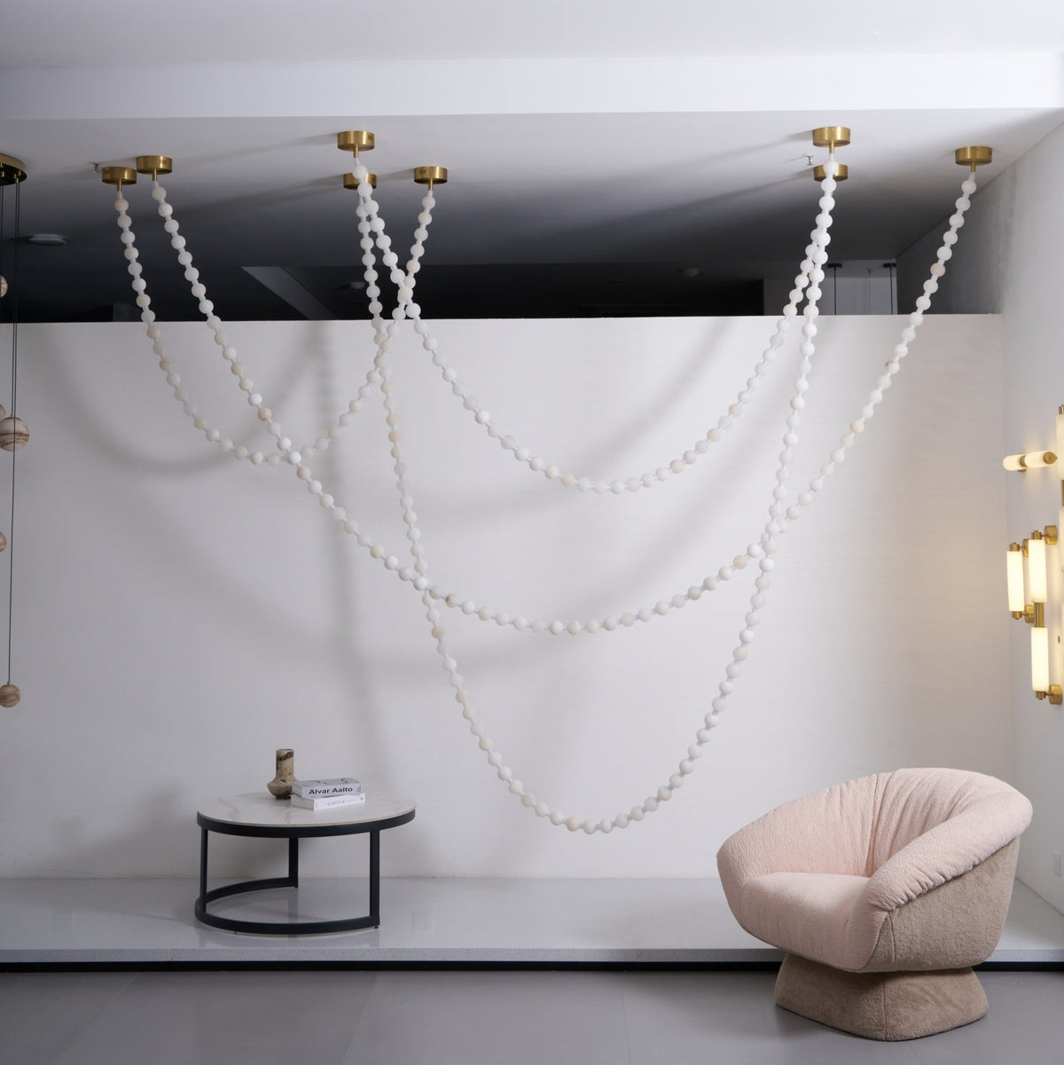 Alabaster Pearl Necklace Chandelier - Zelno Lighting