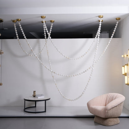 Alabaster Pearl Necklace Chandelier - Zelno Lighting