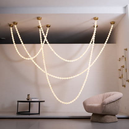 Alabaster Pearl Necklace Chandelier - Zelno Lighting