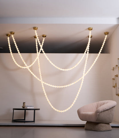 Alabaster Pearl Necklace Chandelier - Zelno Lighting