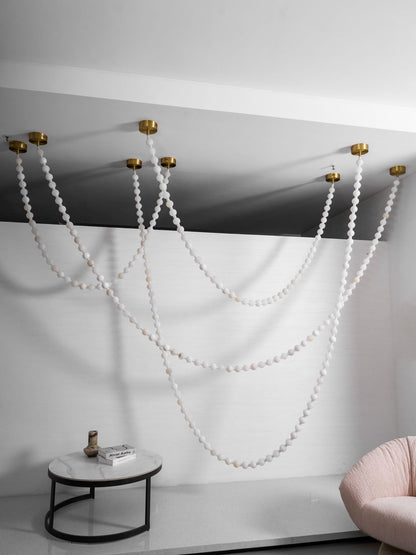 Alabaster Pearl Necklace Chandelier - Zelno Lighting