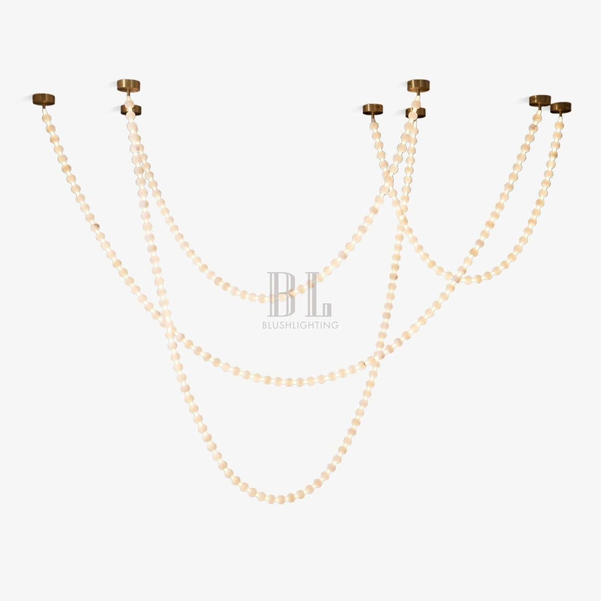 Alabaster Pearl Necklace Chandelier - Zelno Lighting
