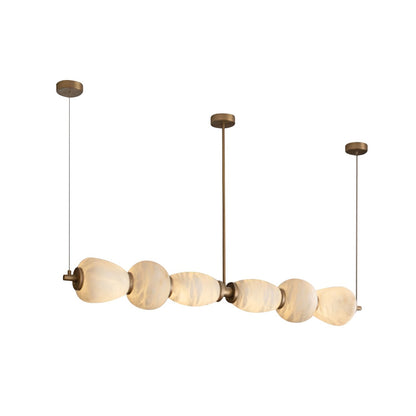 Alabaster Pebble Linear Chandelier - Zelno Lighting