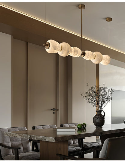 Alabaster Pebble Linear Chandelier - Zelno Lighting