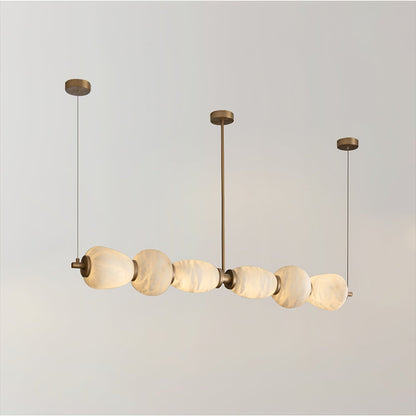 Alabaster Pebble Linear Chandelier - Zelno Lighting