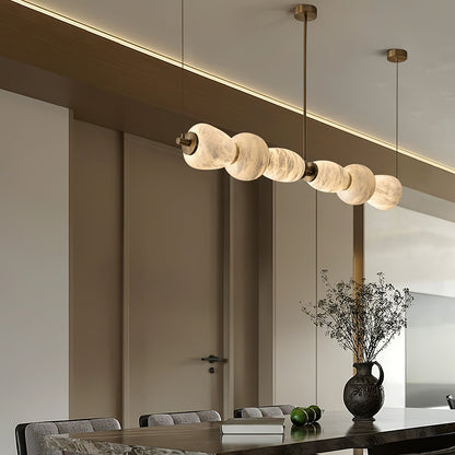 Alabaster Pebble Linear Chandelier - Zelno Lighting