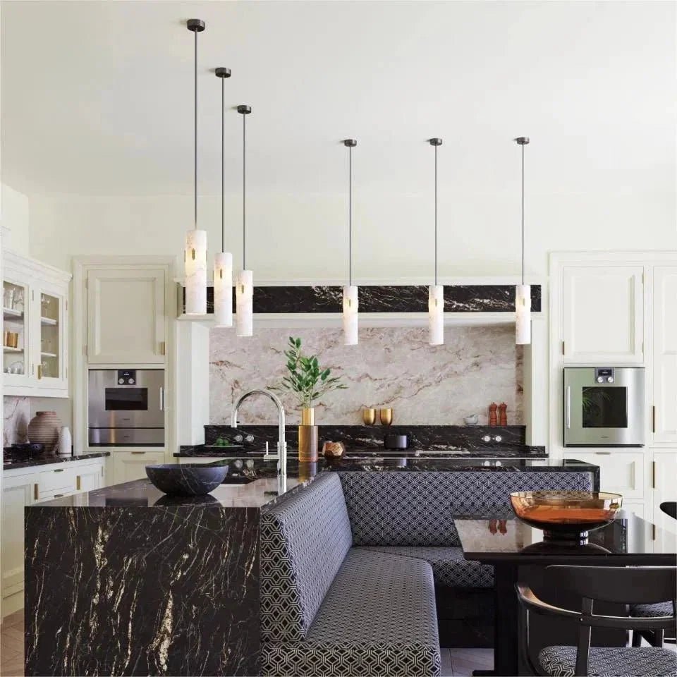 Alabaster Pendant Light with Deco - Zelno Lighting