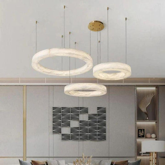 Alabaster Round Modern Pendant - Zelno Lighting