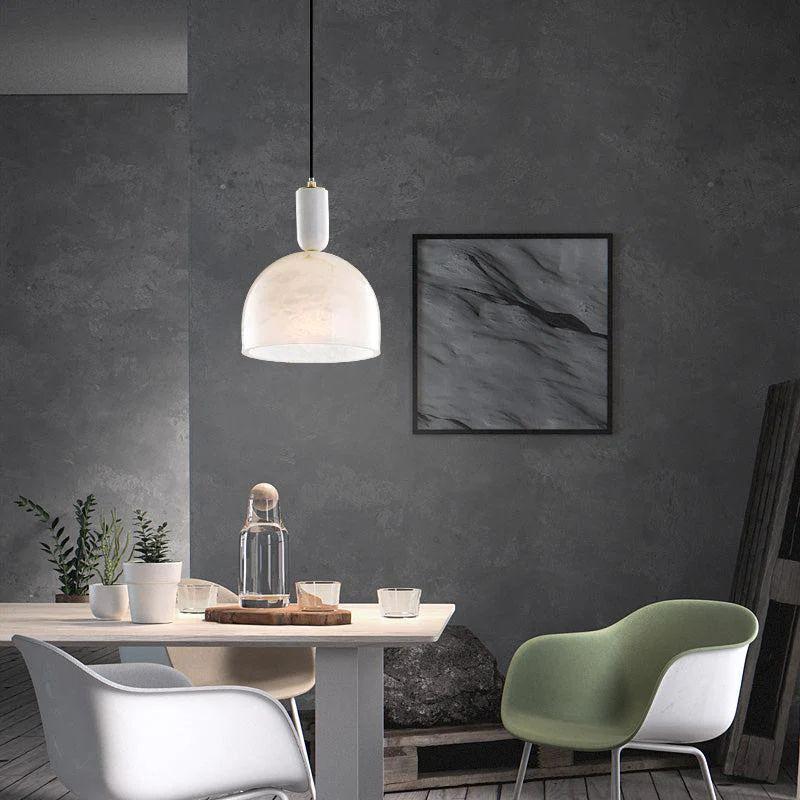 Alabaster Simple Bedside Pendant Light - Zelno Lighting