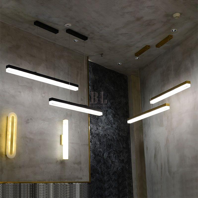 Alabaster Simple Kitchen Island Linear Chandelier - Zelno Lighting