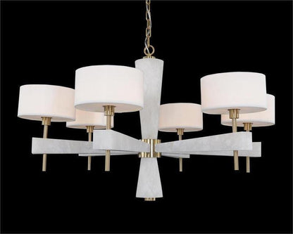 Alabaster Six-Light Chandelier - Zelno Lighting