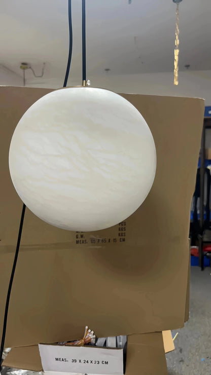 Alabaster Spherical Pendant Light - Zelno Lighting