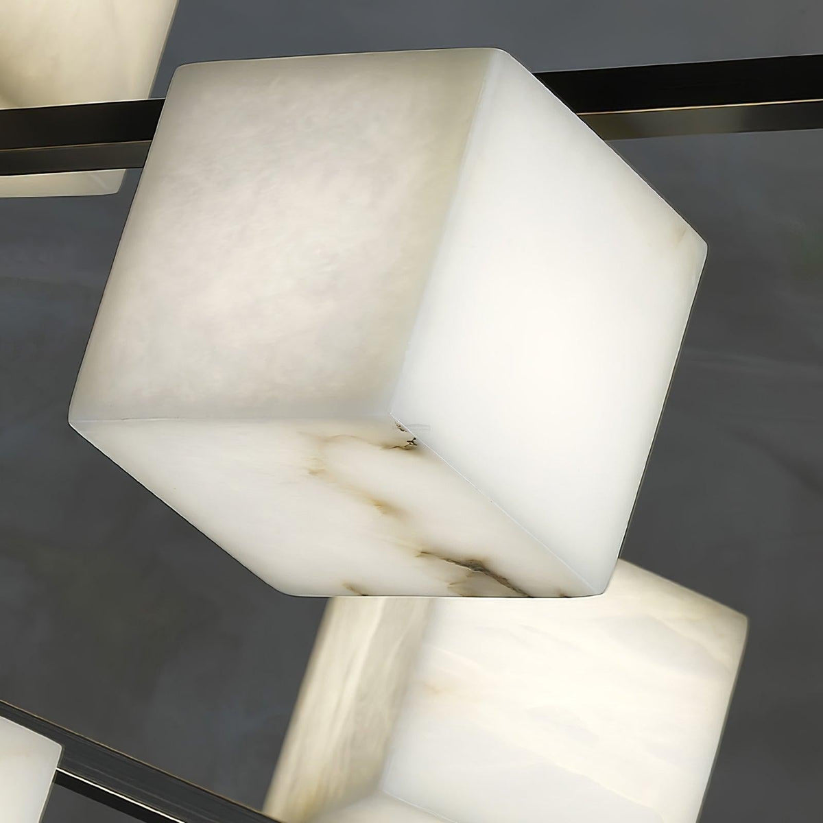 Alabaster Square Box Chandelier with 4/5/6/8/9 heads - Zelno Lighting