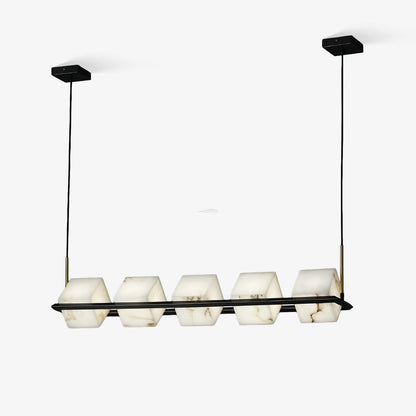 Alabaster Square Box Chandelier with 4/5/6/8/9 heads - Zelno Lighting