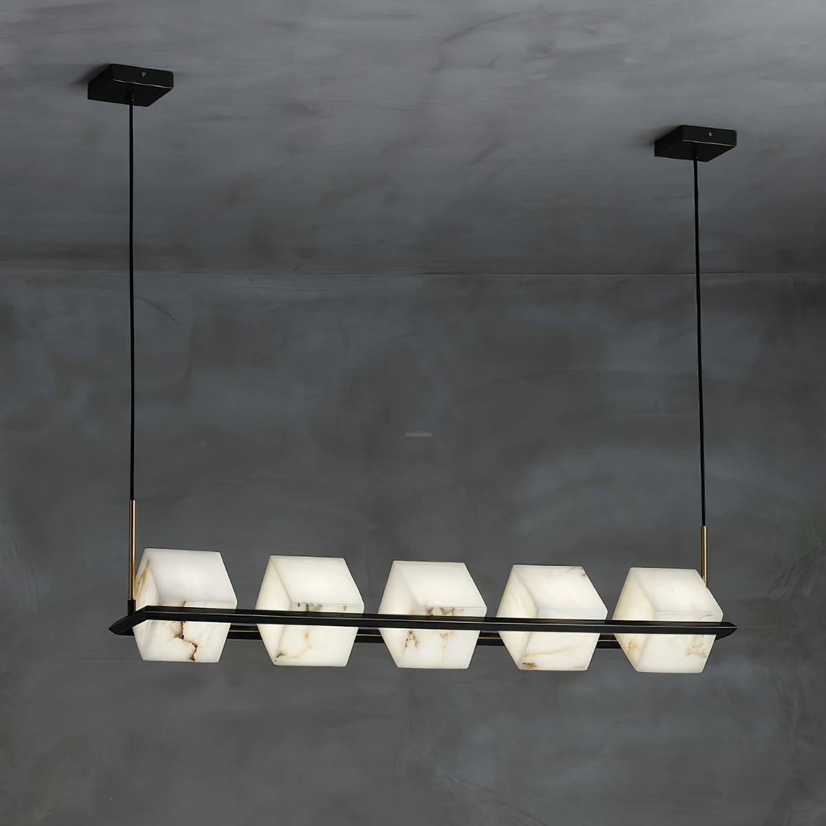 Alabaster Square Box Chandelier with 4/5/6/8/9 heads - Zelno Lighting