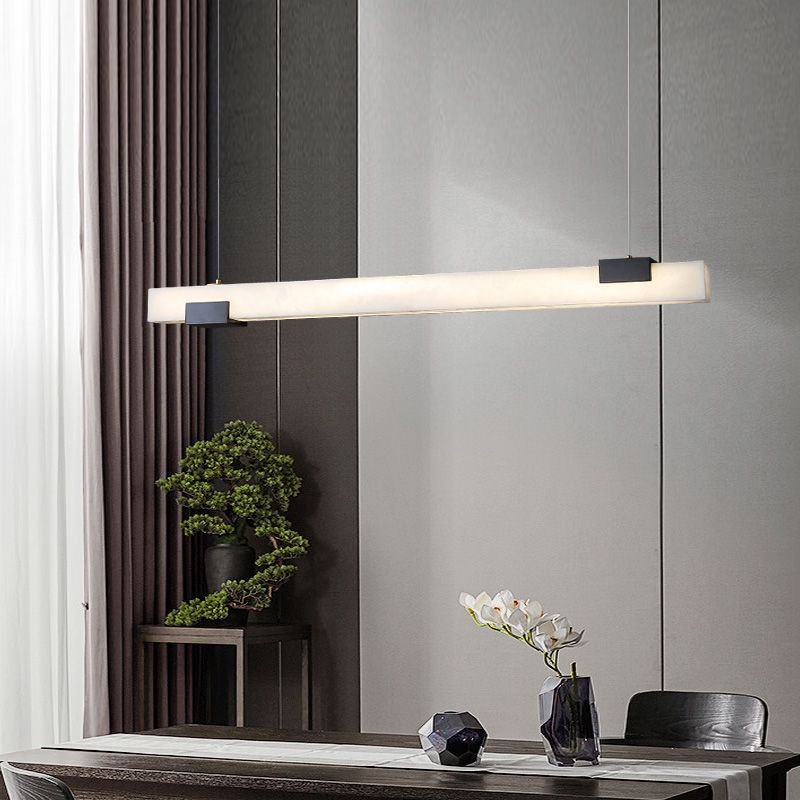 Alabaster Square Pillar Dining Chandelier - Zelno Lighting