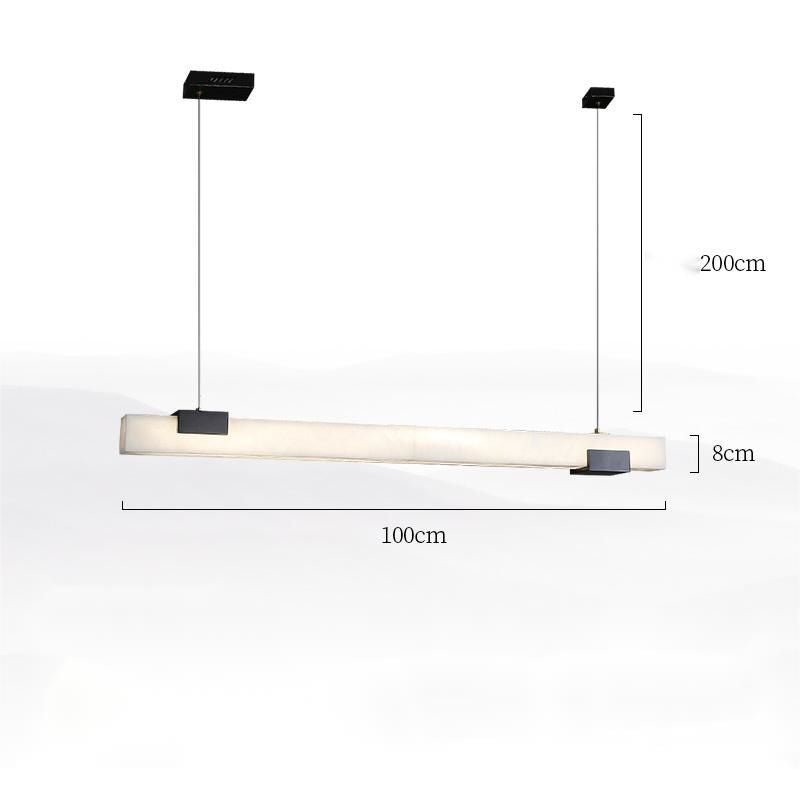Alabaster Square Pillar Dining Chandelier - Zelno Lighting